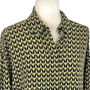 Zara green geometric print shirt
